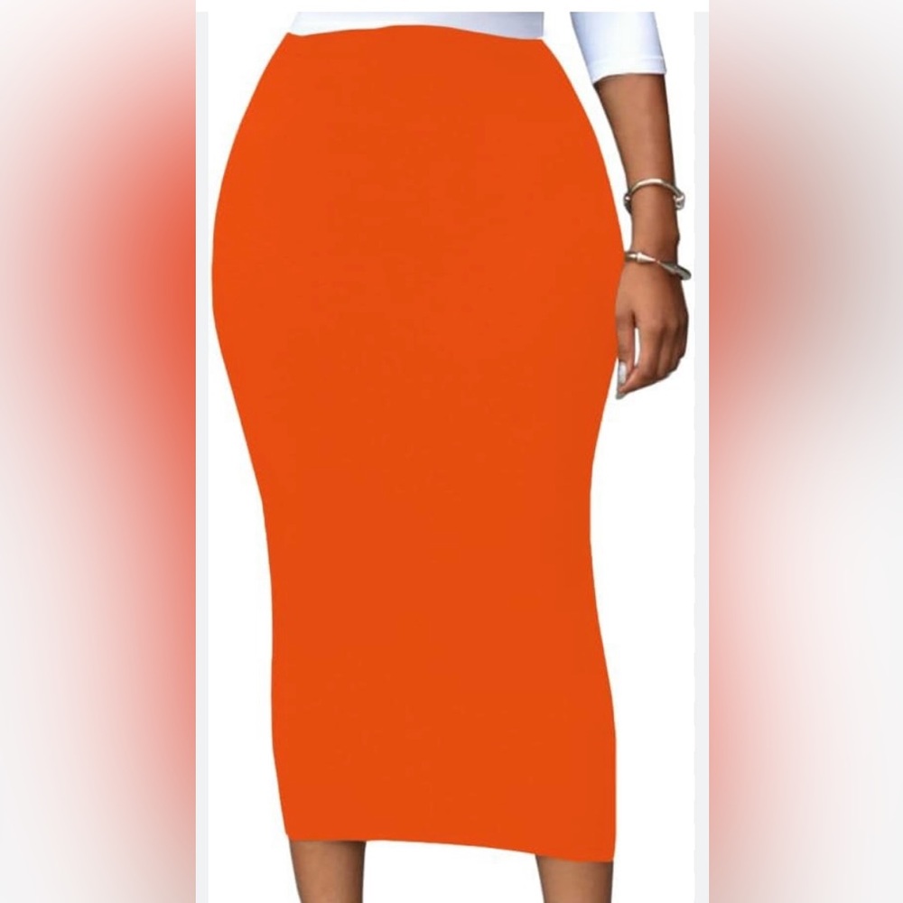 Fashion Nova Vibrant Orange Pencil Skirt